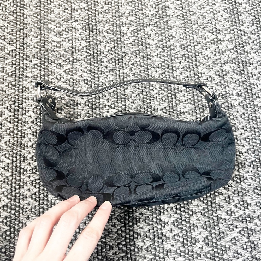 Coach Black Signature Canvas Mini Shoulder Bag - Picture 3 of 5